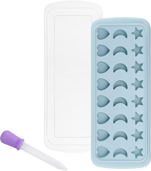 Moon Stars and Heart Ice Cube Tray Silicone Molds with Liquid Dropper，Easy Release Ice Trays wi... | Amazon (US)