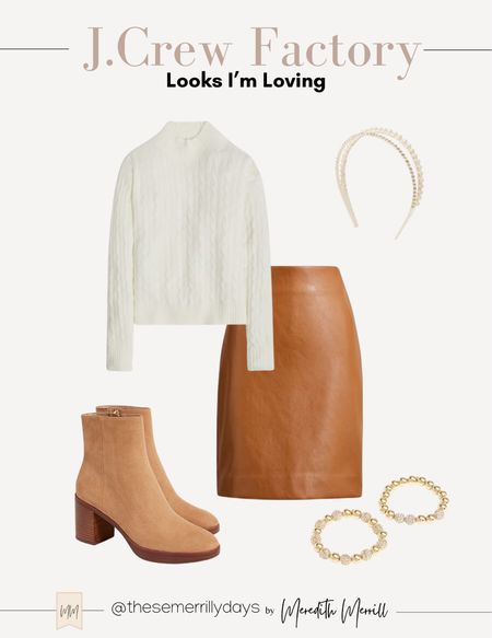 J.Crew Factory Casual Outfit 


Everyday  fashion  brown leather skirt  white sweater  everyday fashion  tan booties  everyday  gold headband  gold bracelets s 

#LTKstyletip #LTKU #LTKHoliday