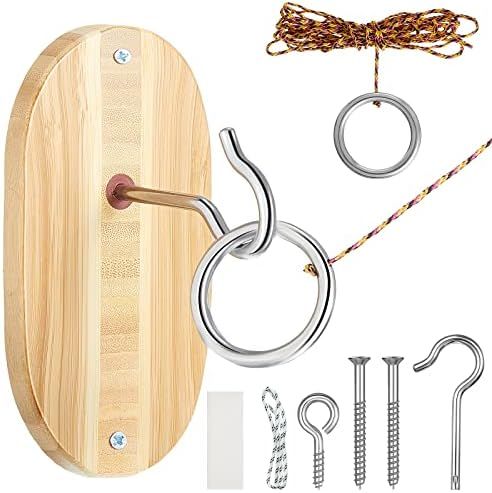 Hook and Ring Toss Game for Adults Kids Hook Ring Game with Rope and Hooks Interactive Fast Paced To | Amazon (US)