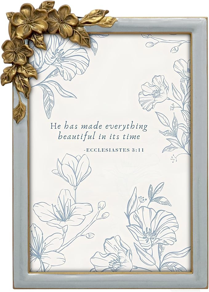 Vintage Grey Thin Boarder Floral Photo Frame / 4x6 In | For Vertical and Horizontal Display on Ta... | Amazon (US)