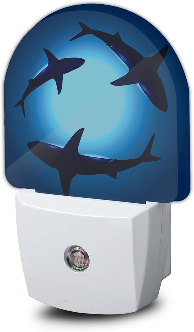 Night Light,Floating Sharks Night Lights Plug Into Wall Bedroom Bathroom Kitchen Hallway Stairs H... | Amazon (US)