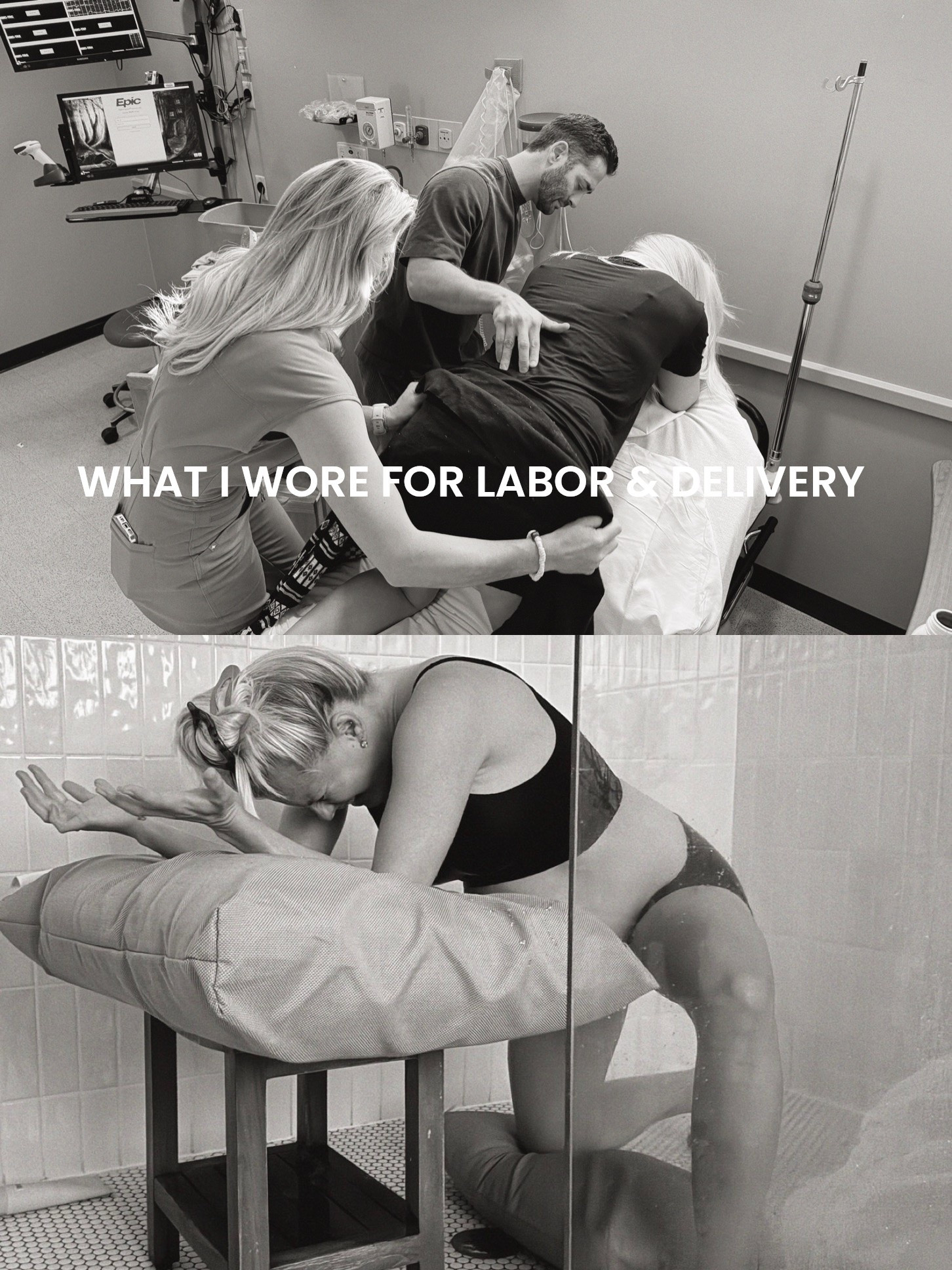Medium in dress & bra & undies. What I wore to labor in!