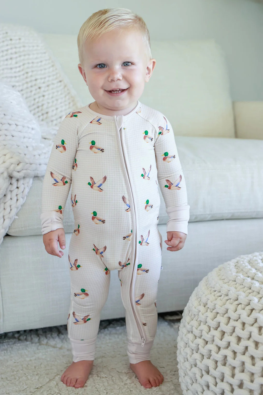 Convertible Bamboo Zip Romper | Little Mallard | Caden Lane