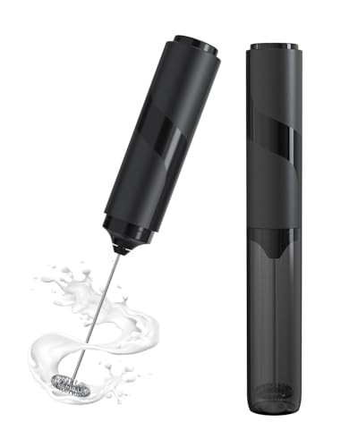 Milk Frother Handheld with Cover, Battery-Operated Electric Foam Maker Frother Wand, Whisk Drink Mixer & Foamer for Coffee, Latte, Matcha, Hot Chocolate | Amazon (US)