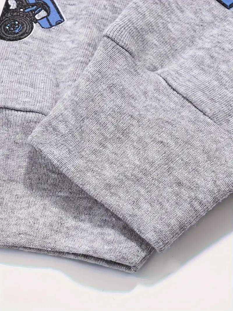 Kid's Monster Truck Print Cotton Pajamas Long Sleeve Top - Temu Australia | Temu Affiliate Program