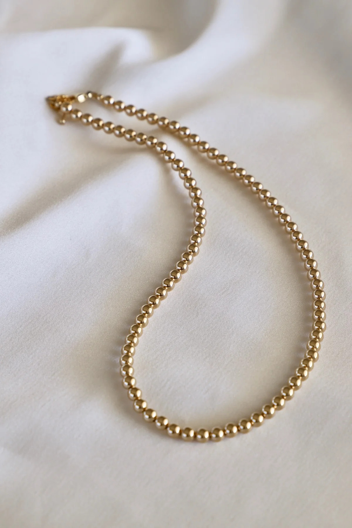GOLD FILLED 5MM BEADED NECKLACE | Katie Waltman Jewelry