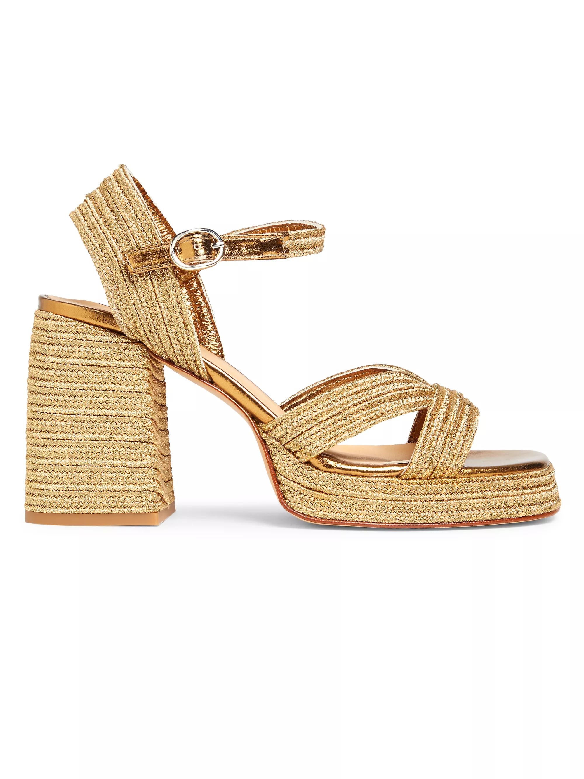 Valle 90MM Woven Block-Heel Sandals | Saks Fifth Avenue