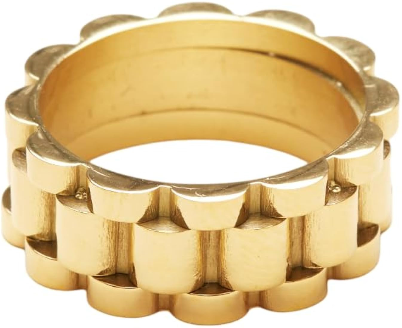 18K Gold Plated Belt Chain Ring, Gold Rings for Women, Stacking Rings, Gold Band Minimalist Style | Amazon (US)