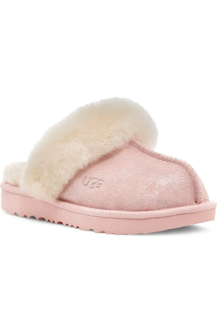 Cozy II Metallic Genuine Shearling Cuff Slipper | Nordstrom