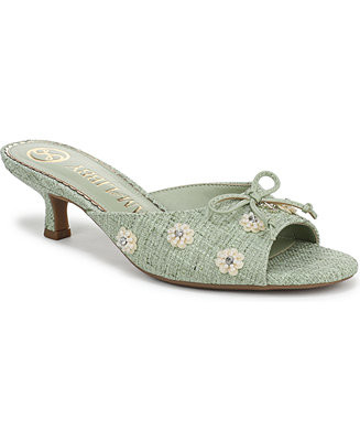Sam and Libby Women's Ollie Fleur Flower Kitten Heel Slide Dress Sandals - Macy's | Macy's