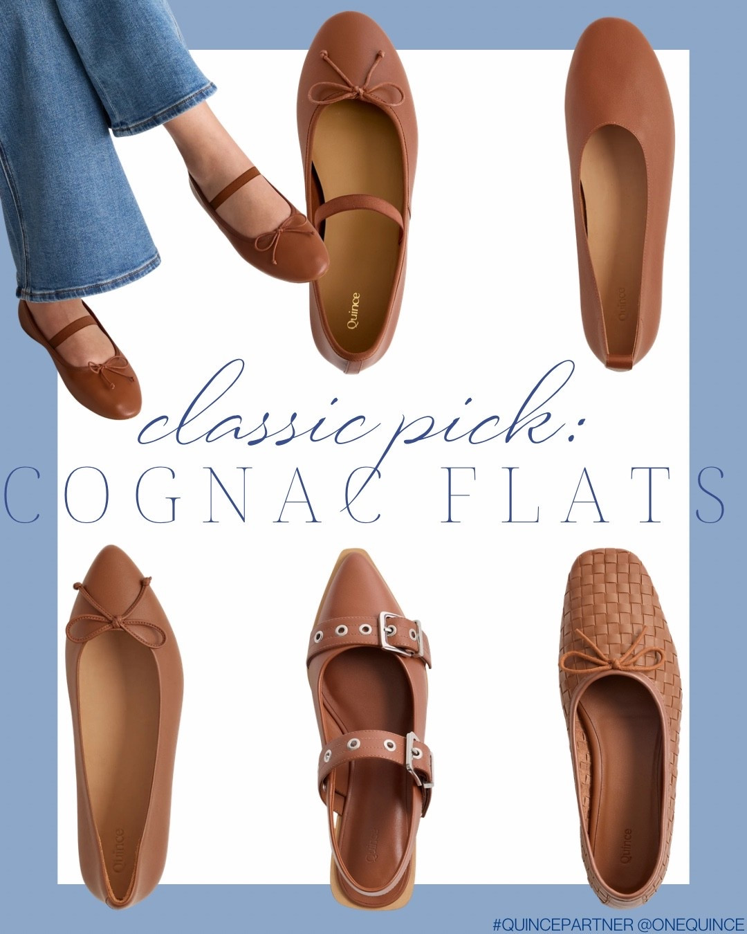 Classic cognac flats you can wear with anything. Such a good neutral.
#quincepartner #onequince


#LTKmomlife #LTKWorkwear #LTKOver40