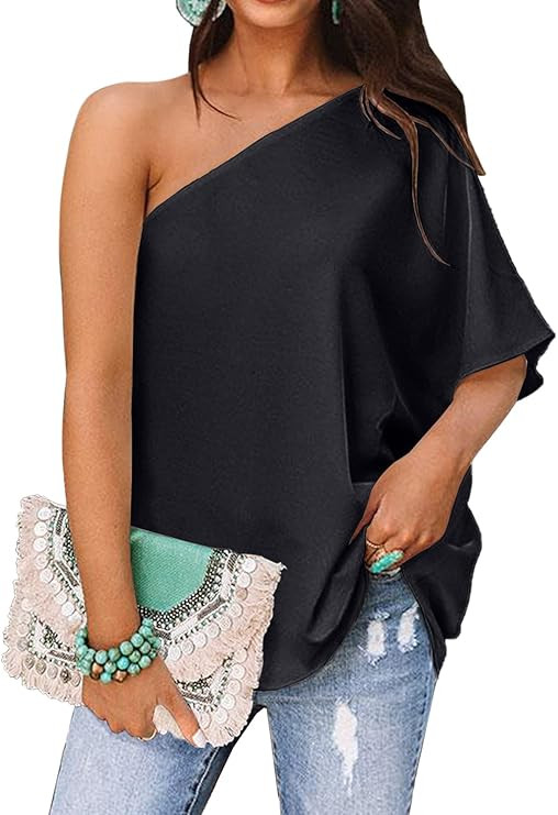 MIHOLL Womens Sexy Off Shoulder Short Sleeve Casual Summer Tops Shirts Blouse | Amazon (US)