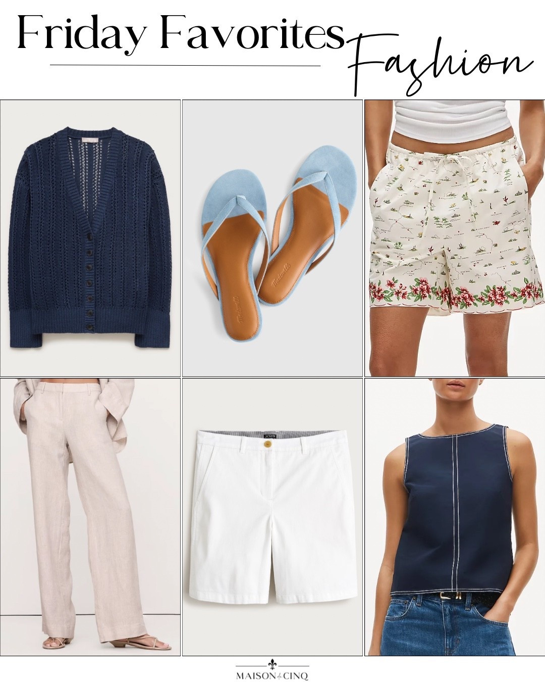 Friday Favorites all on sale for Memorial Day weekend!

Shorts we love, the perfect summer cardigan, chic linen pants, elevated flip flops and more!

#LTKOver40 #LTKSeasonal #LTKSaleAlert