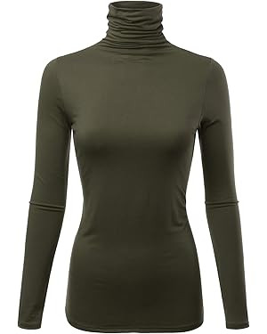 Womens Premium Long Sleeve Turtleneck Lightweight Pullover Top Sweater (S-3X, Made in USA) | Amazon (US)