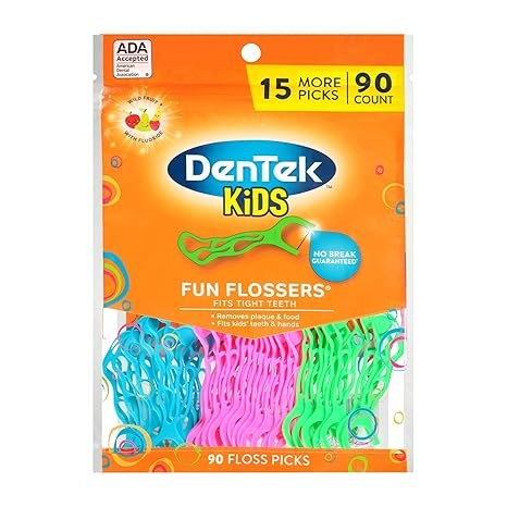 DenTek Kids Fun Flossers, Wild Fruit, 90 Count | Amazon (US)