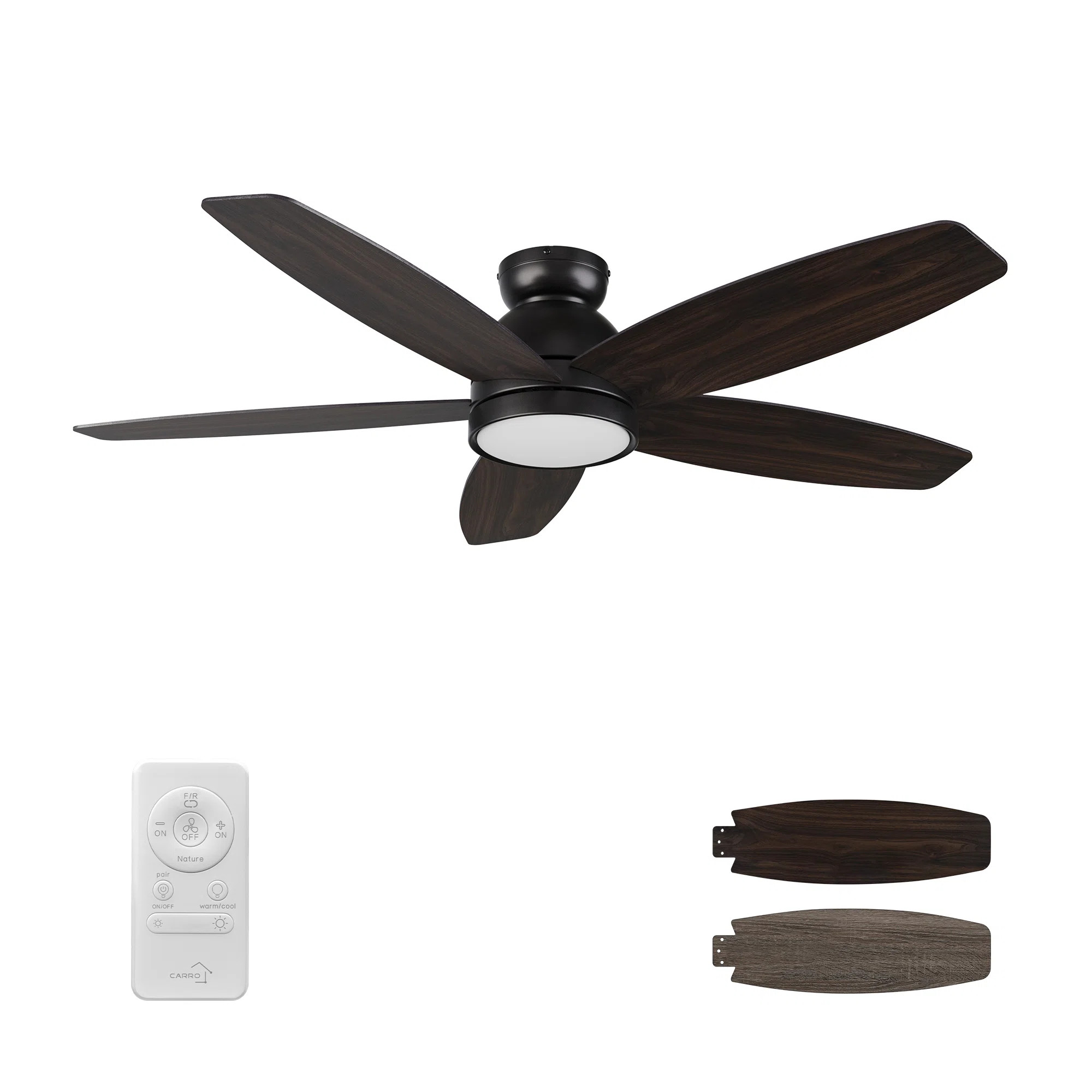 52'' DC Motor Ceiling Fan with a LED Light and Remote control | Wayfair North America