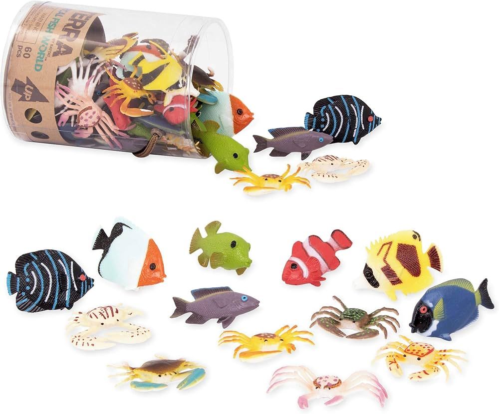 Terra by Battat – Toy Tropical Fish & Crabs – 60 Mini Figures in 12 Realistic Designs – Tro... | Amazon (US)