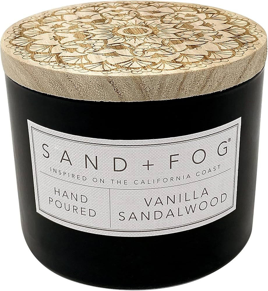Sand + Fog Scented Candle - Vanilla Sandalwood – Additional Scents and Sizes – 100% Cotton Le... | Amazon (US)