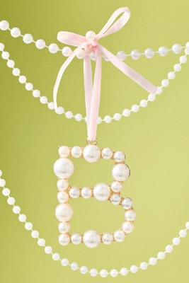 Pearl Monogram Ornament | Anthropologie (US)