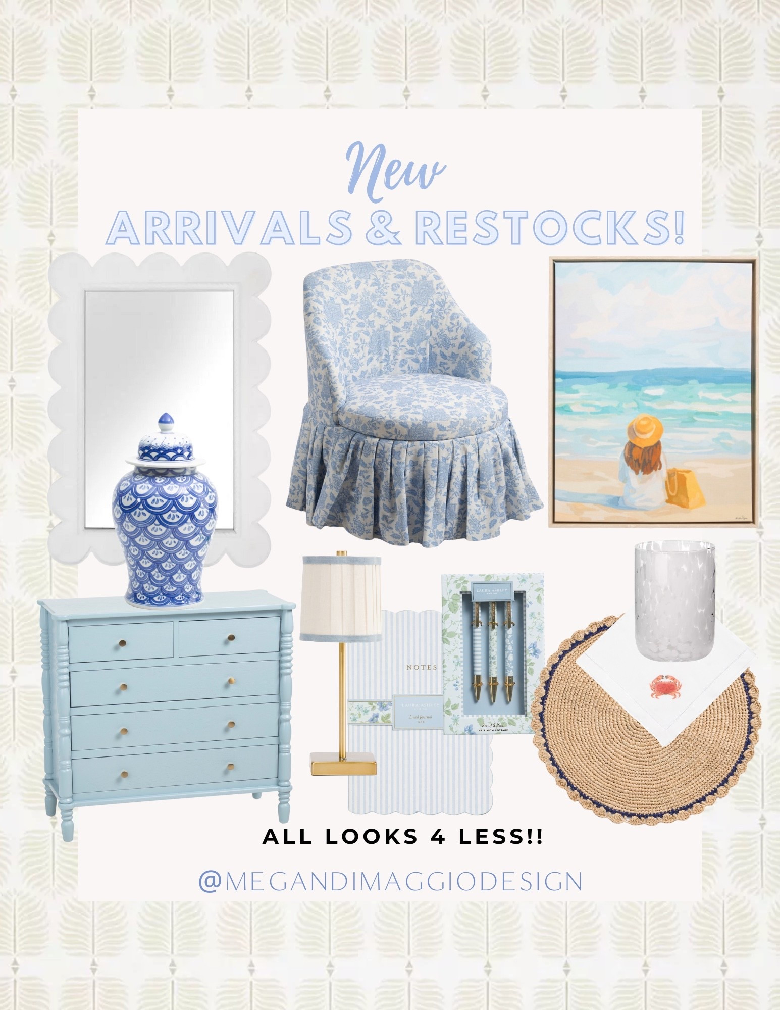 Just added!! 😍 LOVE this blue & white floral skirted chair, will definitely go fast!! And I love this blue & white ginger jar that’s very Cailini Coastal but for way less!! Plus this best selling under $20 lamp was just restocked and always goes fast!!

#LTKSaleAlert #LTKHome #LTKFindsUnder50