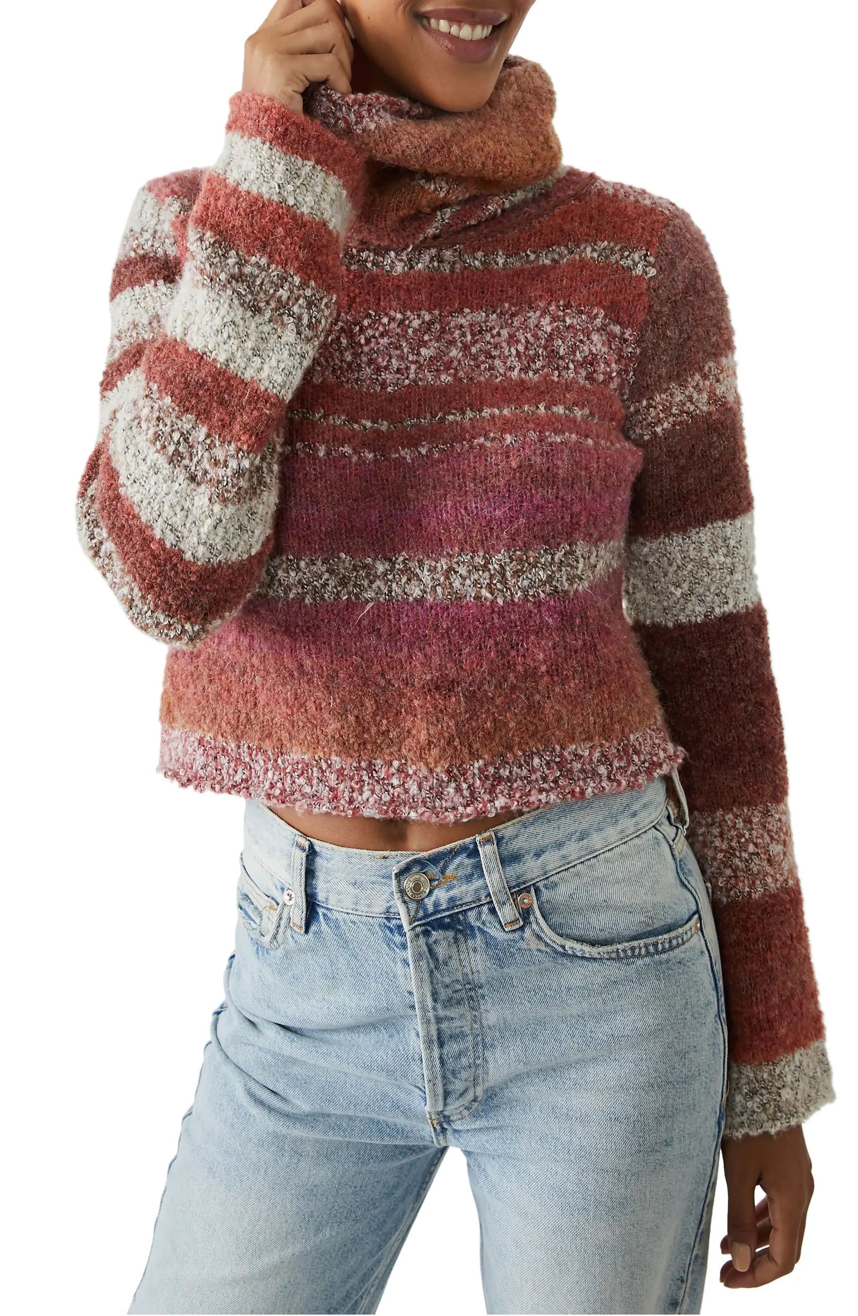 Free People My Girl Stripe Turtleneck Sweater | Nordstrom | Nordstrom