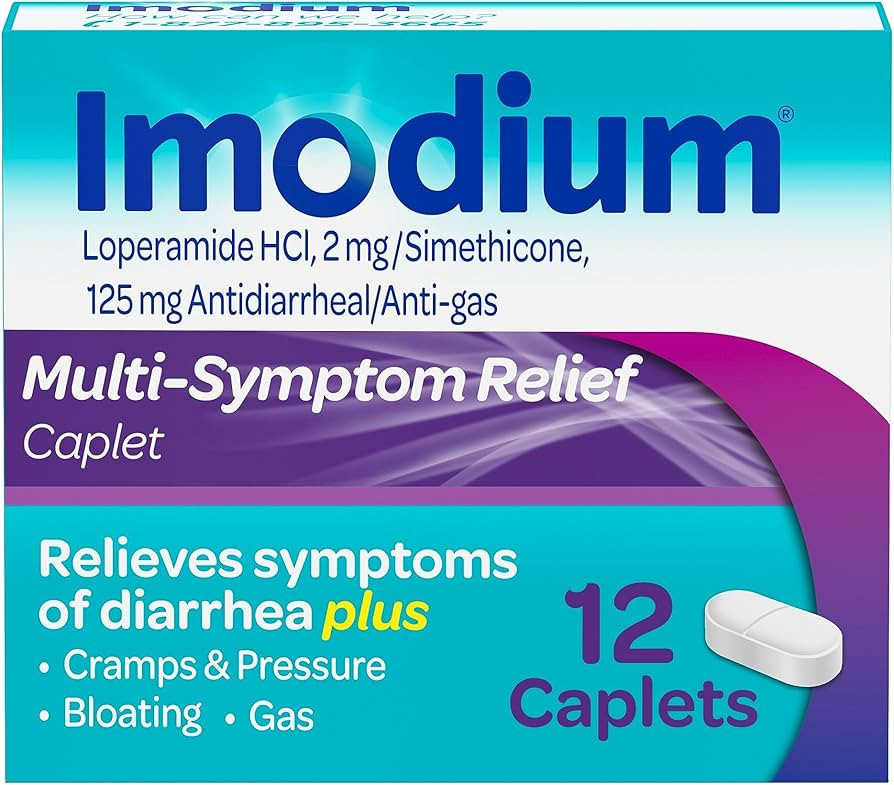 Imodium Multi-Symptom Relief Caplets with Loperamide Hydrochloride and Simethicone, Anti-Diarrhea... | Amazon (US)