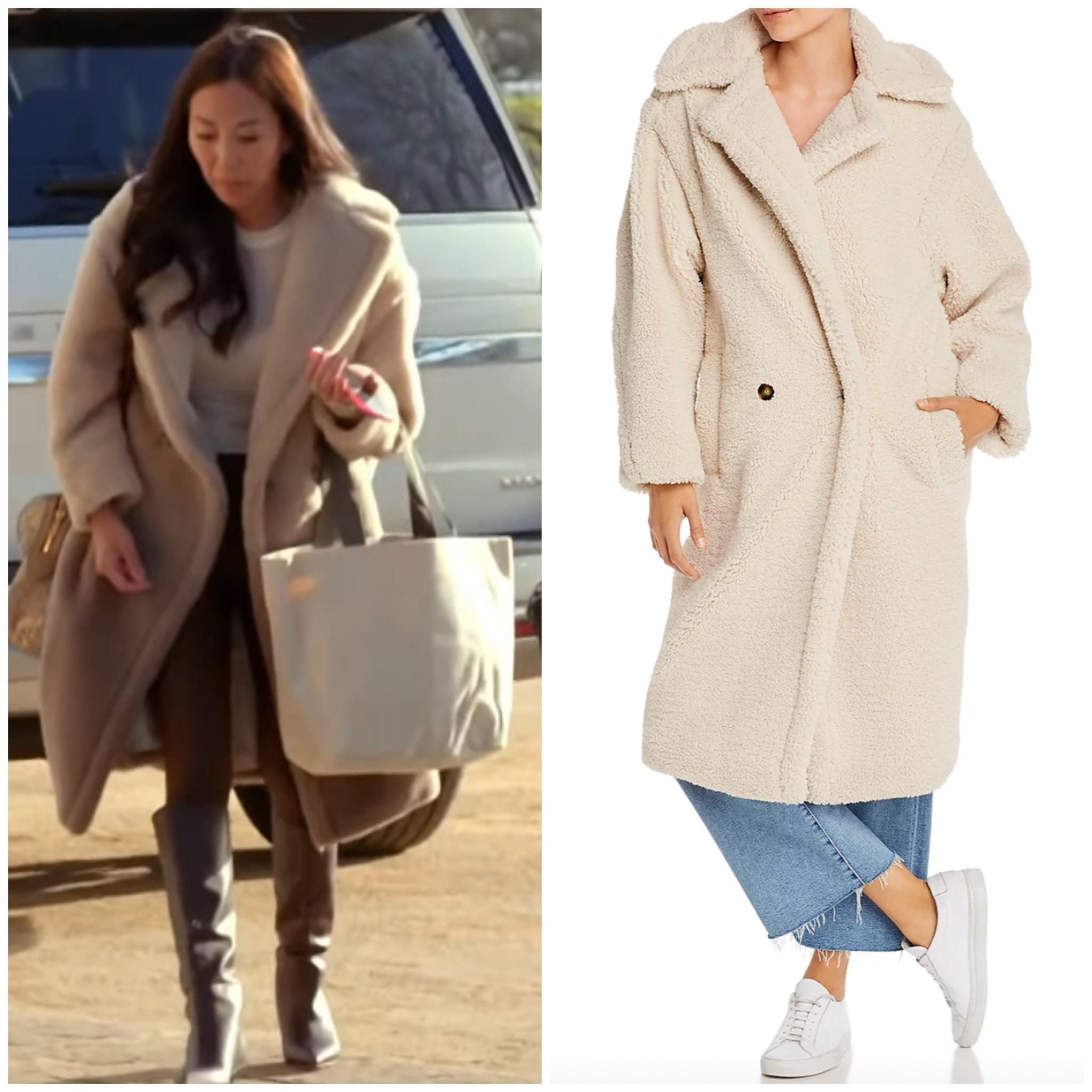 Katie Ginella’s Ivory Sherpa Coat