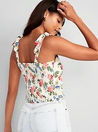 Matching Tie-Shoulder Cropped Dobby Corset Cami Top for Women | Old Navy (US)