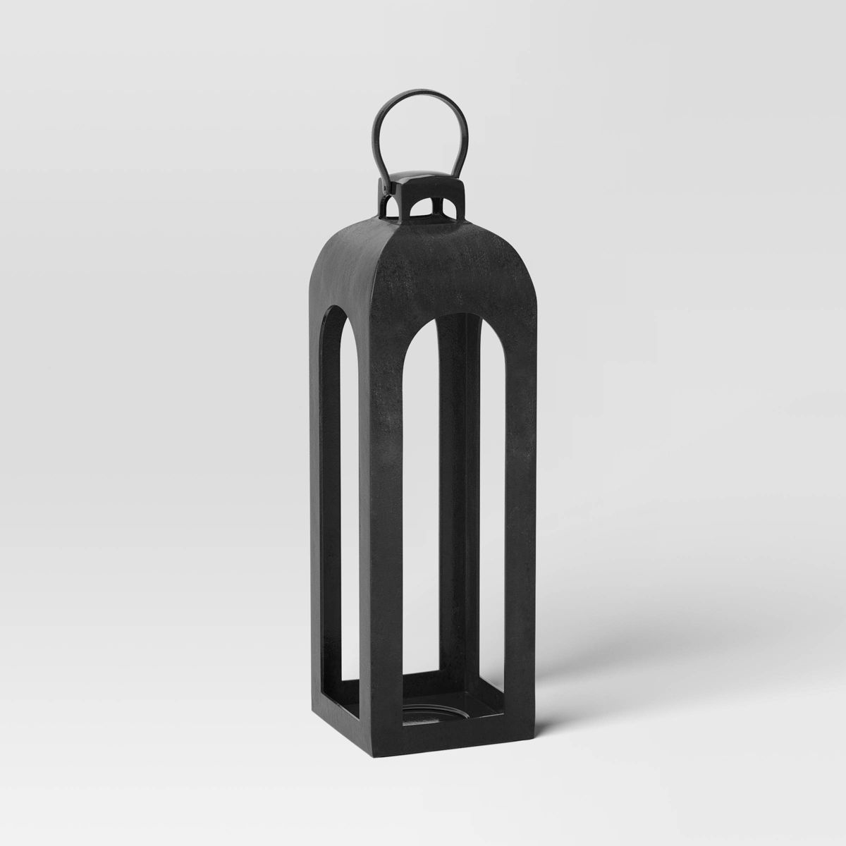 29.4"x9" Pillar Cast Aluminum Outdoor Lantern Candle Holder Black - Threshold™ | Target