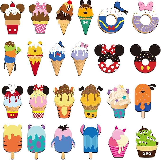 24Pcs Summer Ice Cream Mouse Cruise Door Magnets Cute Style Ice Cream Cruises Entrance Decals Dec... | Amazon (US)