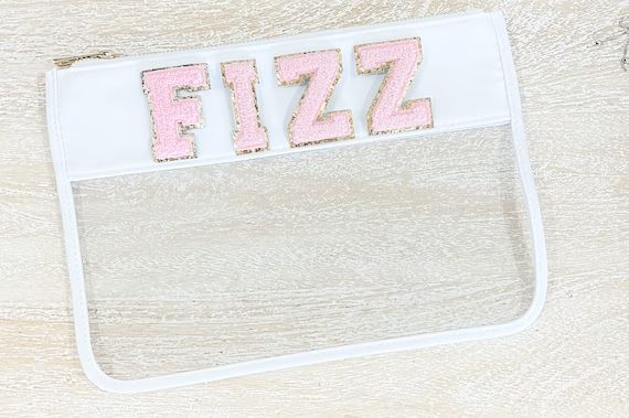 Fizz Bizz Custom Clear Nylon Zipper Pouch with Chenille Letter Patches - Travel Zipper Bag | Etsy (CAD)