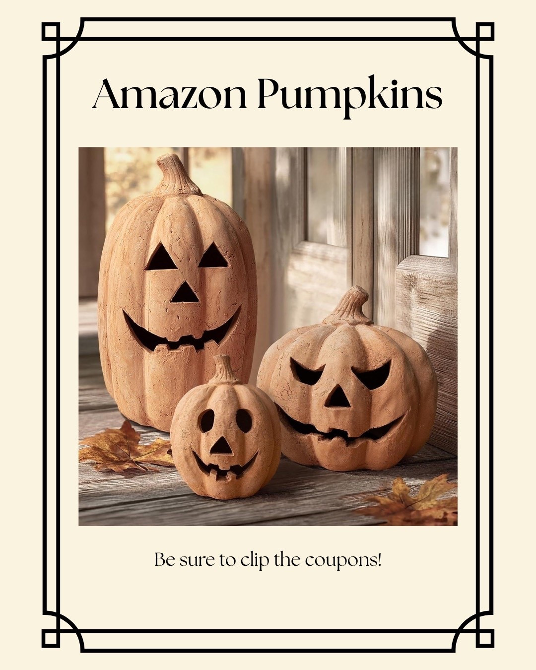 These terracotta pumpkins from Amazon always seem out so fast!  I ordered these in white but they also come in black.  Don’t forget to clip the coupon to save some money!! 💰

#LTKSeasonal #LTKSaleAlert #LTKHome