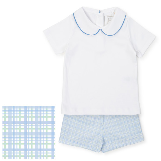 Lila + Hayes Baby/Toddler/Big Kid Field Short Set – Pastel Plaid | The Tot