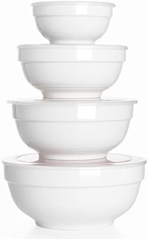 DOWAN Ceramic Bowls with Lids, Serving Bowls with Lids, Food Storage Container, Porcelain Prep Bo... | Amazon (US)