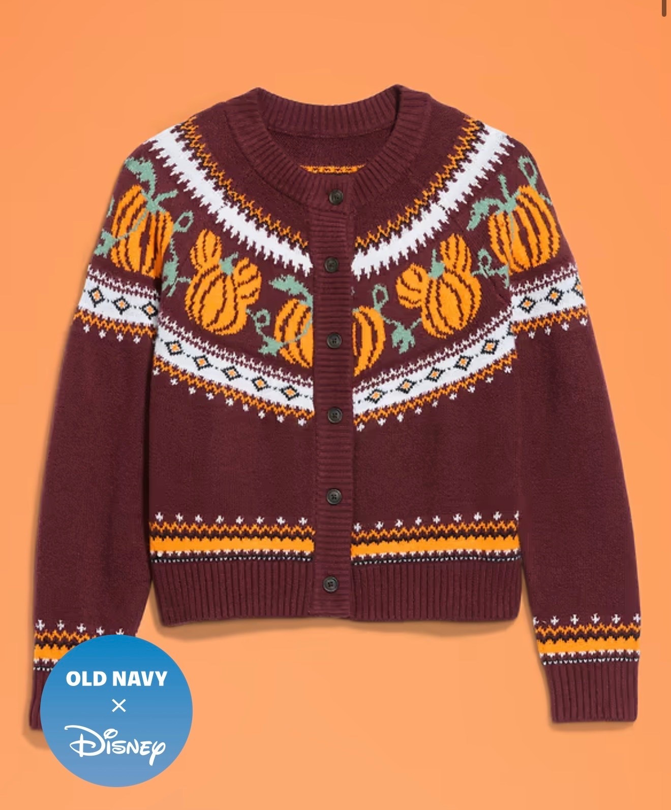 Old Navy x Disney Pumpkin Cardigan 🎃🐭

The cutest fall Disney find has officially arrived! 🍂 This Old Navy x Disney cardigan features an adorable pumpkin Mickey pattern with cozy fair isle details that make it perfect for pumpkin patches, Halloween parties, Disney trips, or simply adding a little festive fun to your everyday outfits. Pair it with denim, leggings, or a cute skirt for an effortless autumn look you’ll wear all season long. 🧡

Cozy fall cardigan, Disney Halloween outfit, Mickey Mouse sweater, pumpkin patch outfit, fall fashion, Halloween style, Disney lover outfit, cute autumn cardigan, cozy knit sweater, festive fall wardrobe.

#LTKOver40 #LTKSeasonal #LTKmomlife
