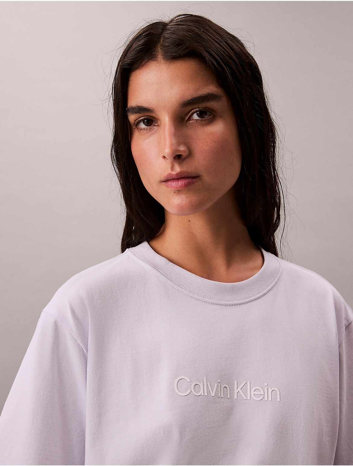 Calvin Klein Women's Standard Logo Boxy Fit Crewneck T-Shirt - Purple - XL | Calvin Klein (US)