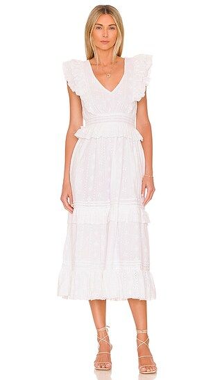 Cherie Midi Dress in White | Revolve Clothing (Global)