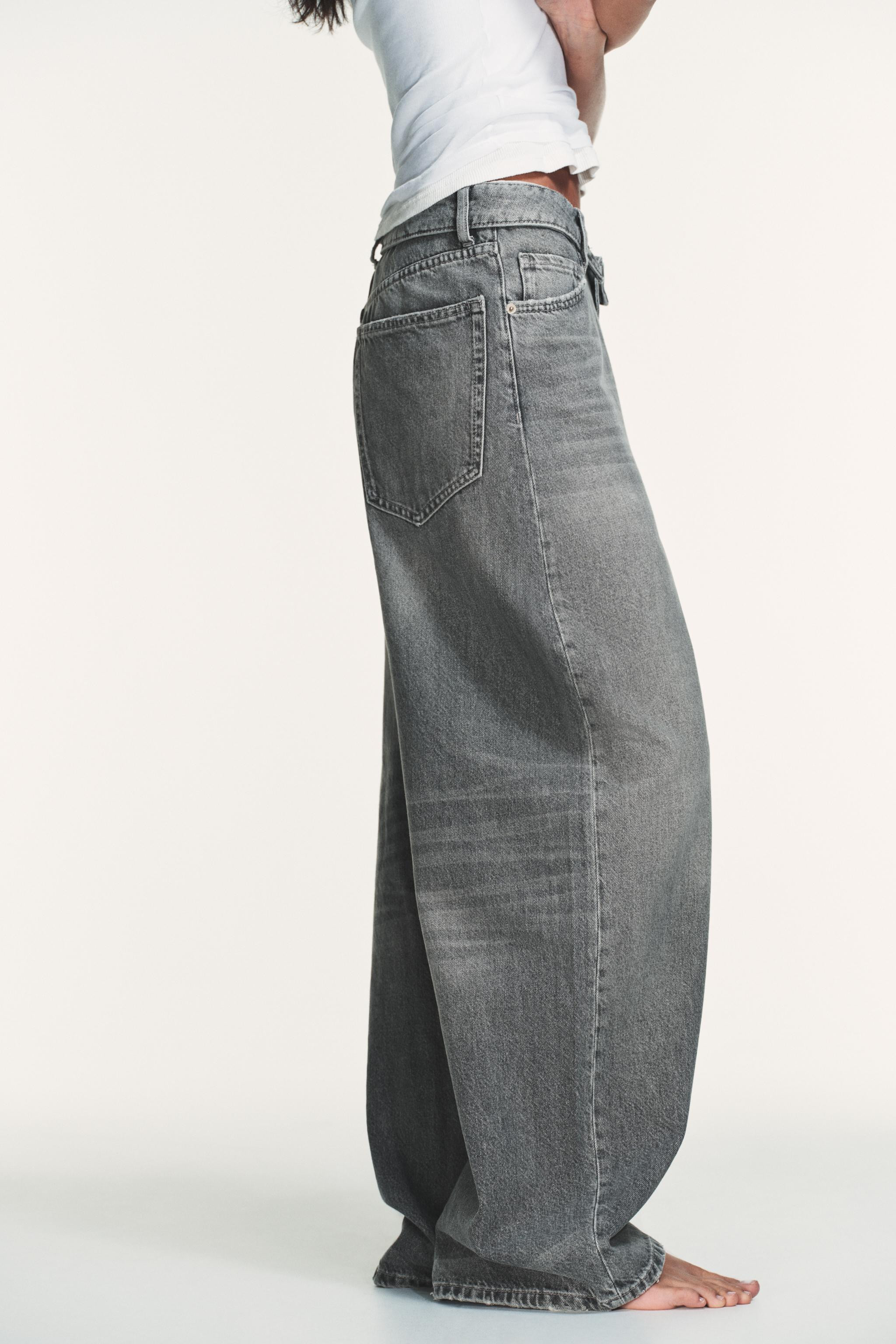 TRF MID-RISE FOLDED WAIST JEANS | Zara US