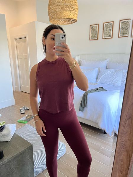 Lululemon pilates outfit in red merlot 

#LTKfit