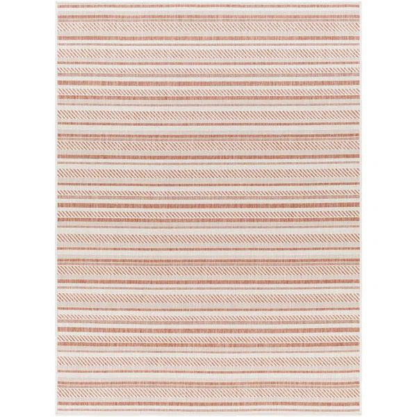 Isidro Striped Orange Indoor/Outdoor Area Rug | Wayfair North America