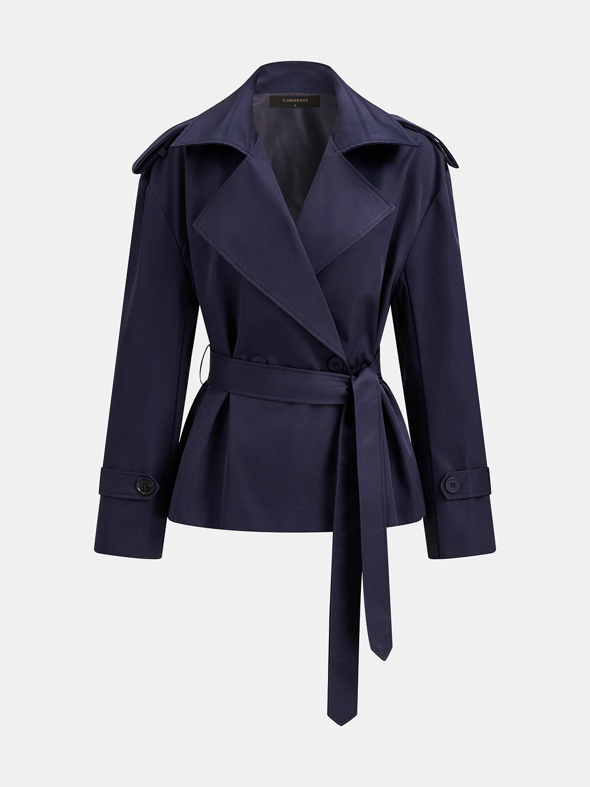Belted Lapel Epaulet Trench Coat | Commense