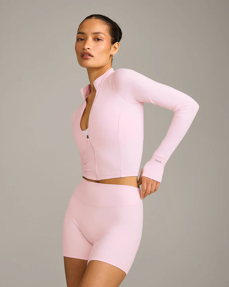 SoftMotion™ Mid Jacket with Gray Logo 
 Soft Girl Pink | Oner Active (UK / US)