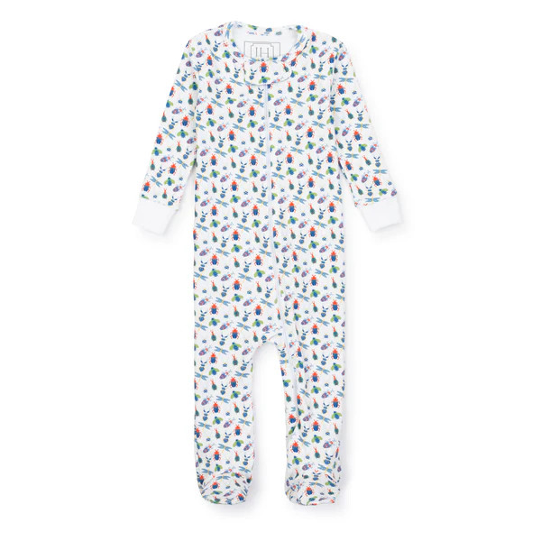 Parker Boys' Pima Cotton Zipper Pajama - Busy Bugs | Lila and Hayes