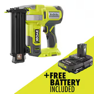 ONE+ 18V 18-Gauge Cordless AirStrike Brad Nailer with 2.0 Ah Battery | The Home Depot