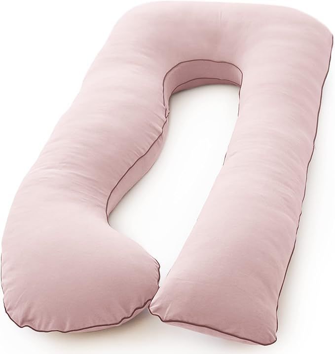 Pharmedoc Pregnancy Pillows, U-Shape Full Body Pillow -Removable Jersey Cover - Cotton Candy - Pr... | Amazon (US)