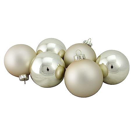 Northlight WY00762 Champagne Glass Ball Christmas Ornament Set, 3.25" | Amazon (US)