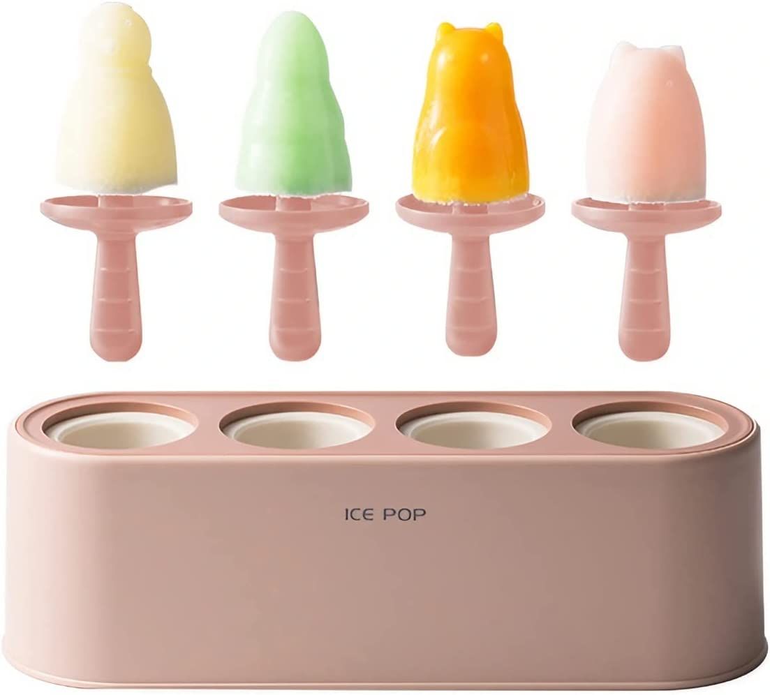 Popsicle Molds 4 Pieces, Silicone Popsicle Molds Cartoon Shape, Baby Popsicle Molds BPA Free, Reu... | Amazon (US)