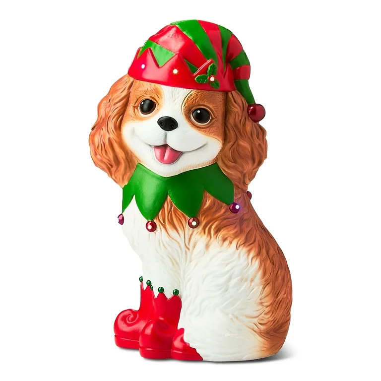 Lighted Blow Mold Dog Outdoor Christmas Decoration, Multicolor, 26", by Holiday Time | Walmart (US)