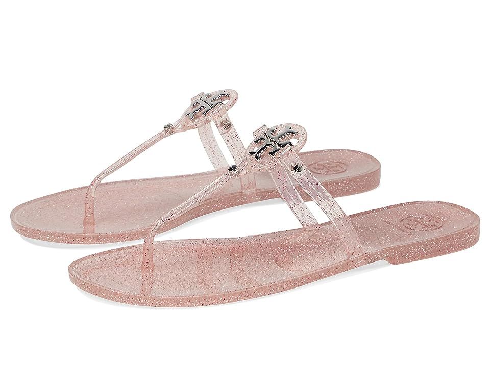 Tory Burch Mini Miller Jelly Thong Sandal (Pink Love/Silver) Women's Sandals | Zappos