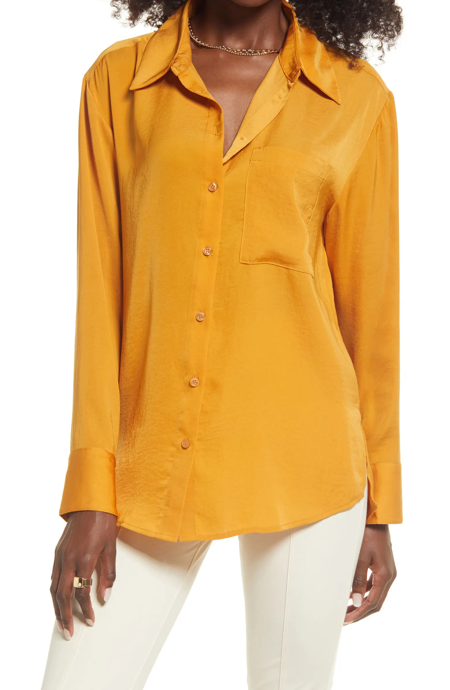Button-Up Satin Shirt | Nordstrom